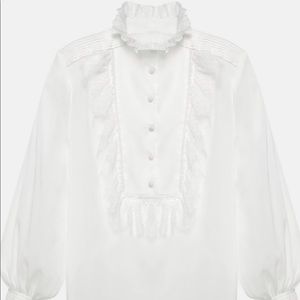 BNWT ZARA WHITE CONTRAST YOKE SHIRT LIMITED EDITION SZ SM